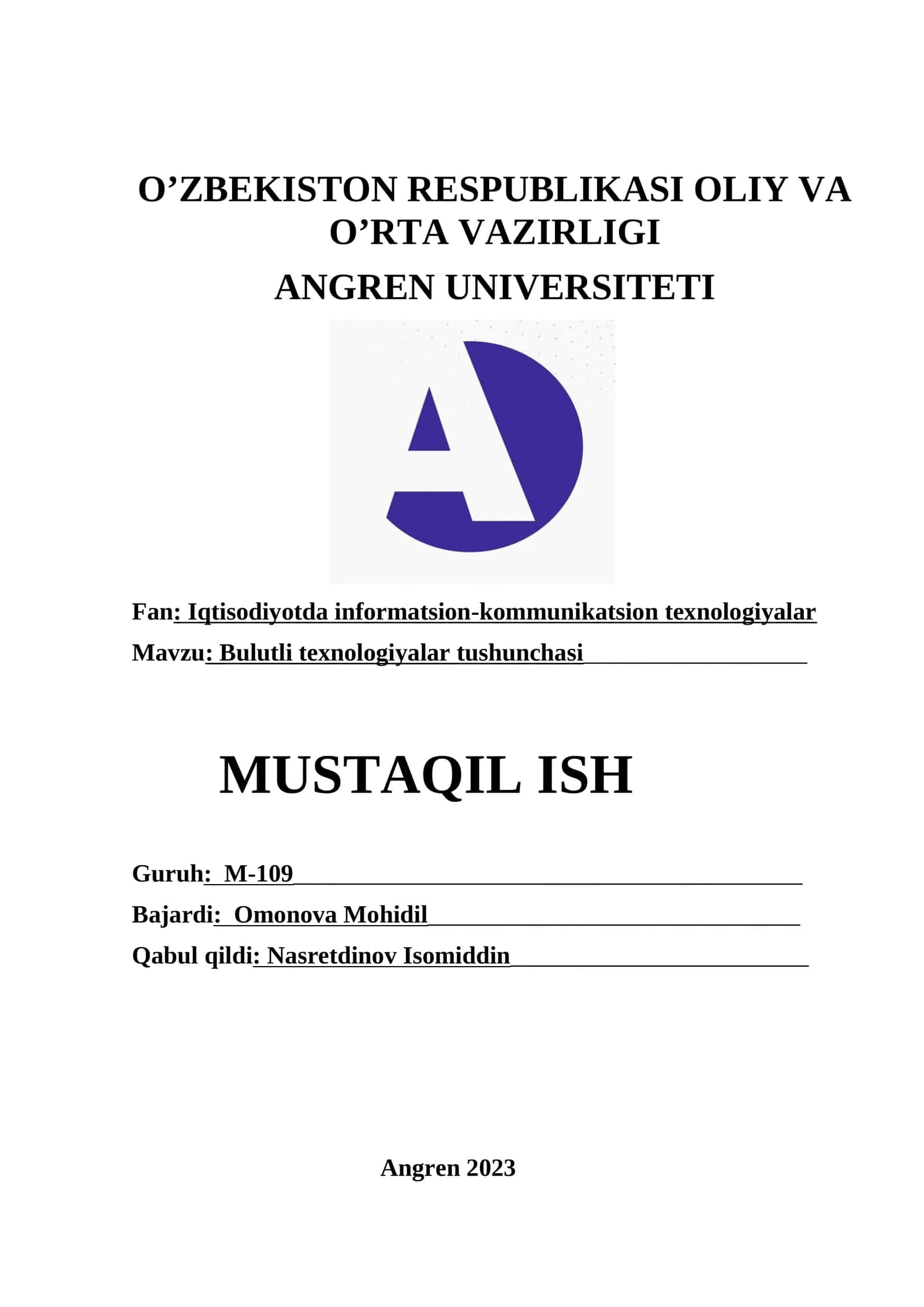 Bulutli texnologiyalar tushunchasi
