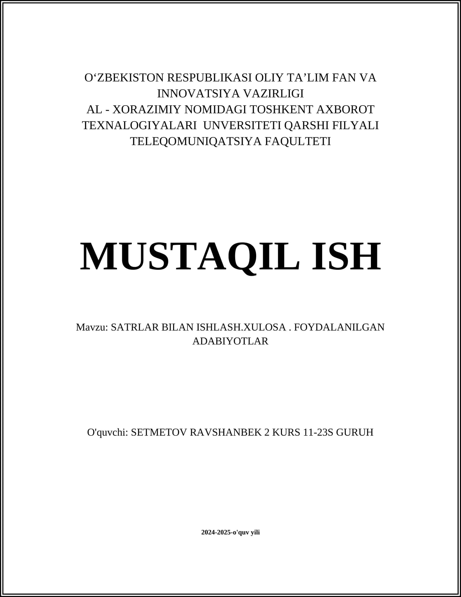 SUN'IY INTELLEKTNING RIVOJLANISHI