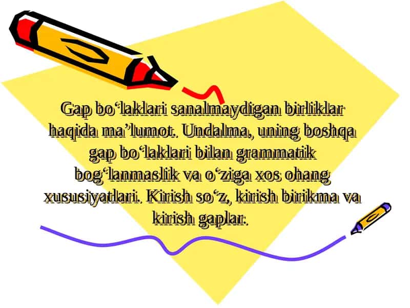 Gap bo'laklari sanalmaydigan birliklar