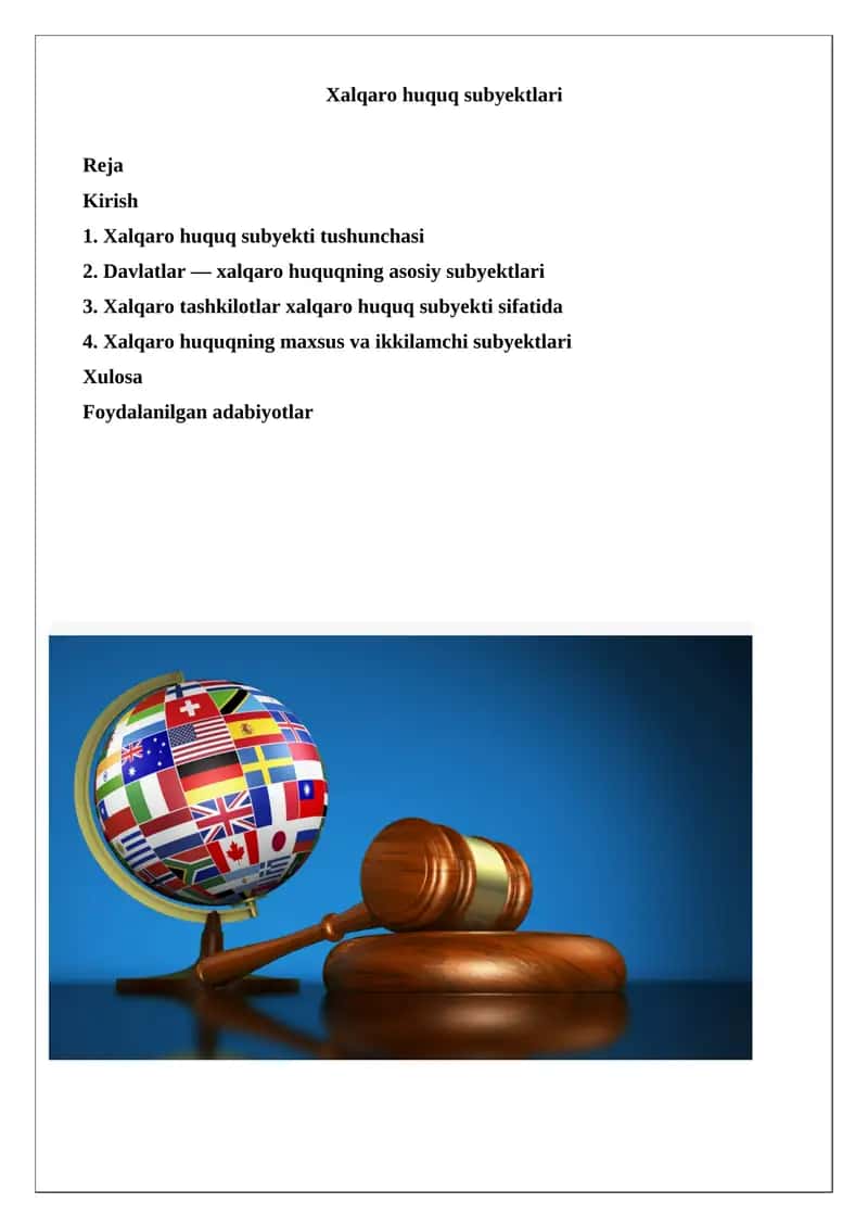 Xalqaro huquq subyektlari