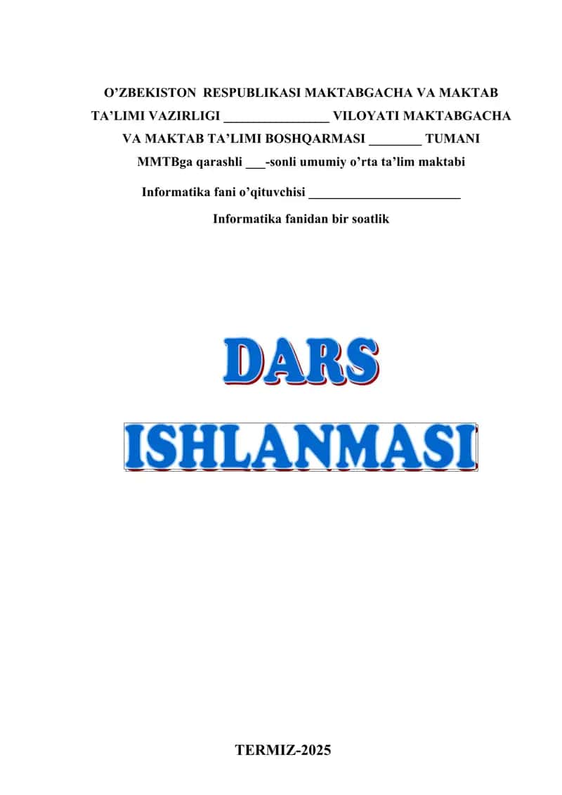 HUJJATGA HEADER VA FOOTER MAYDONLARINI QOʻSHISH