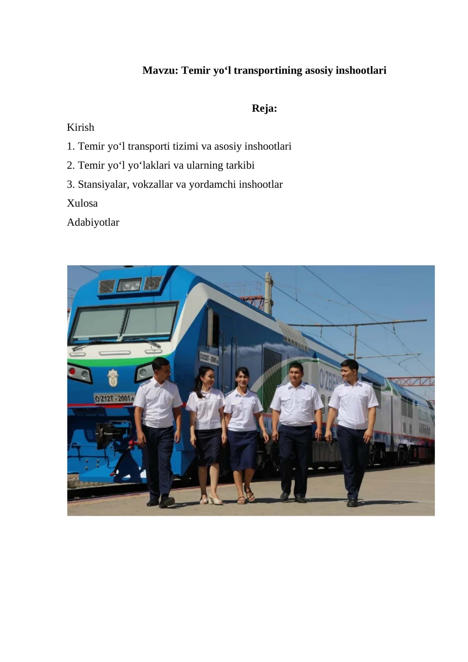 Temir yoʻl transportining asosiy inshootlari