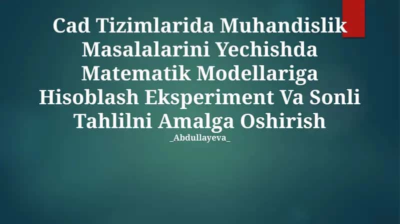 Matematik modellarni qo'llash