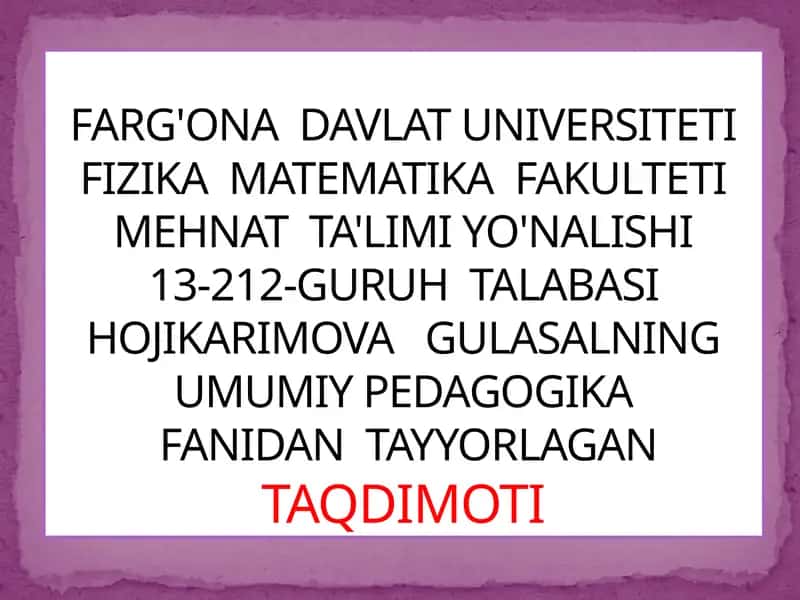 Bolalar Ijodiyotini o'rganish
