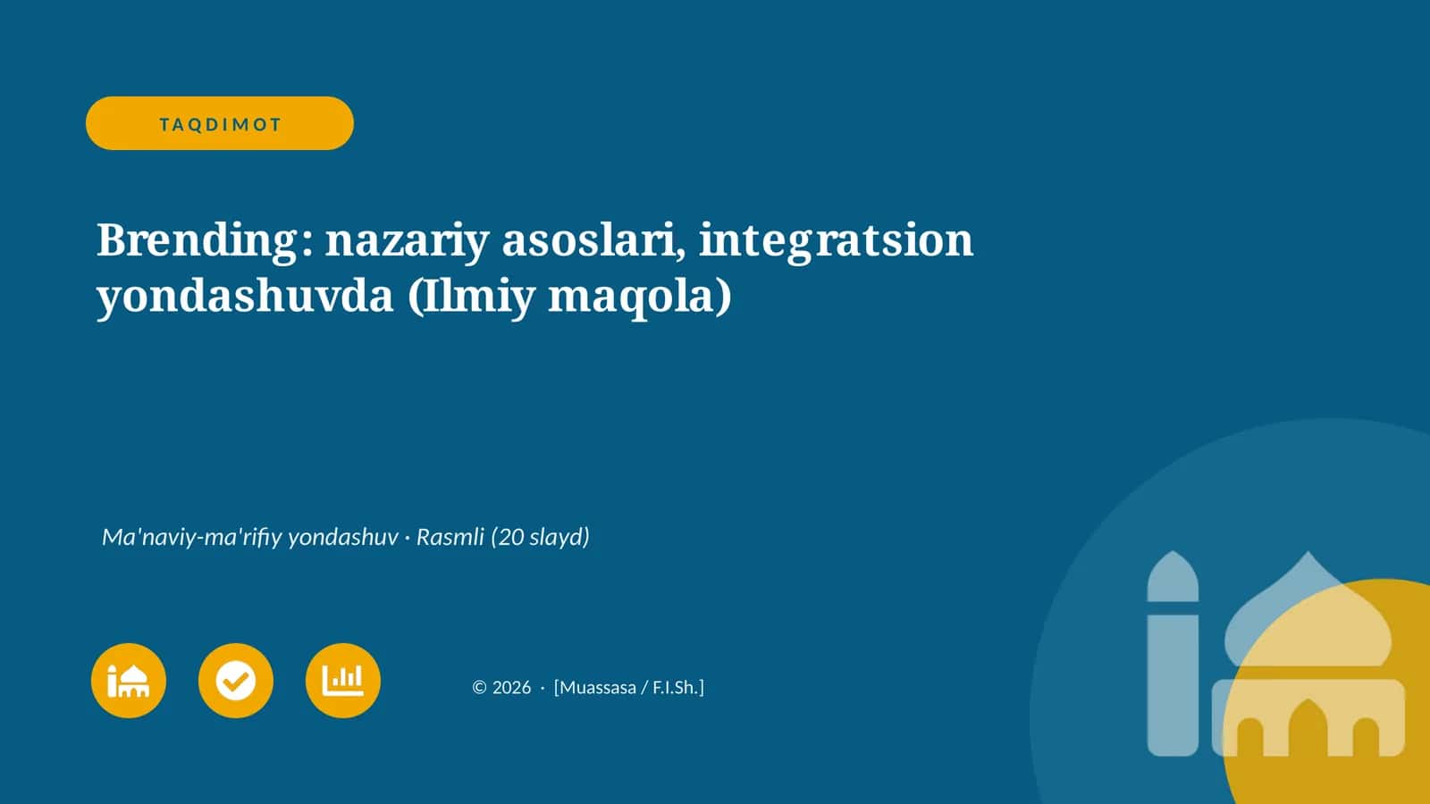 Brending: nazariy asoslari, integratsion yondashuvda (Ilmiy maqola)