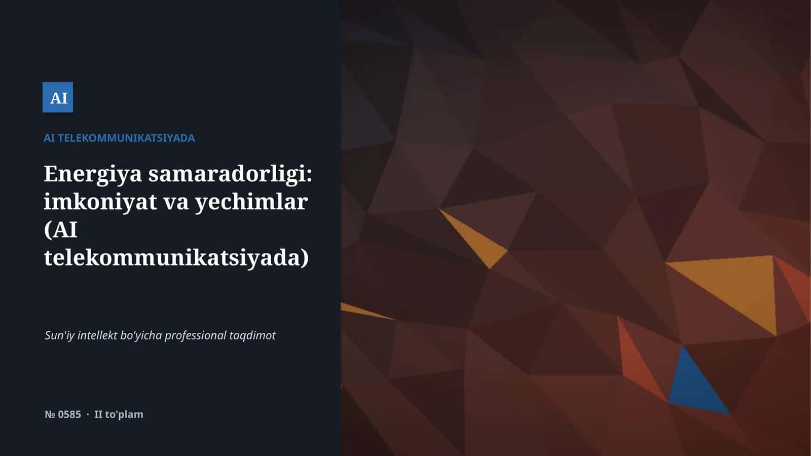TELEKOMMUNIKATSIYADA AI