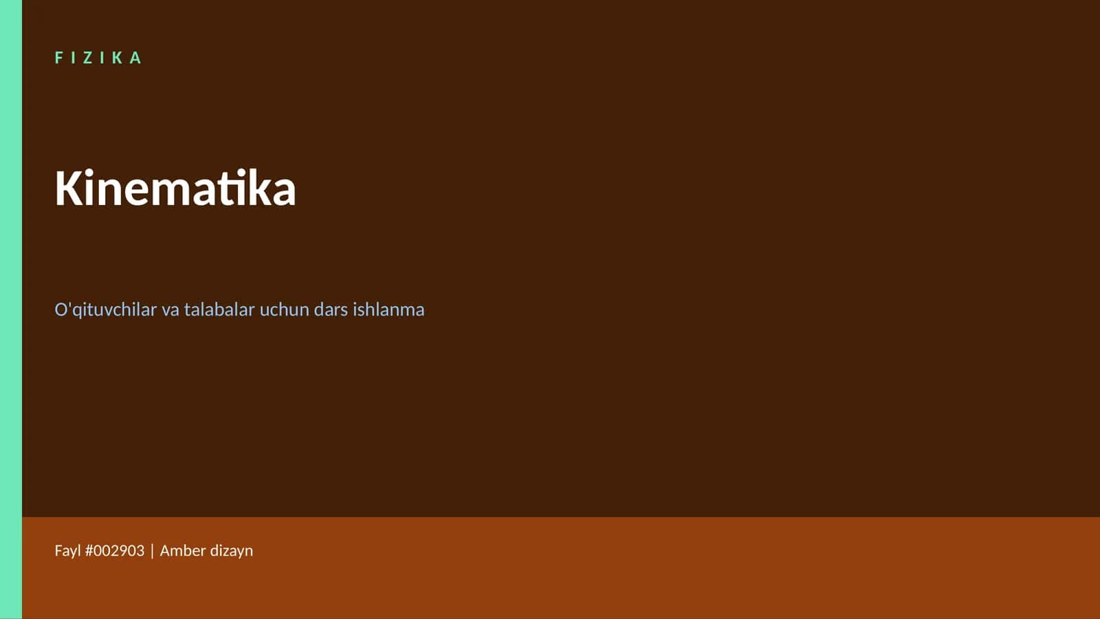 Kinematika O'qituvchilar va talabalar uchun dars ishlanma