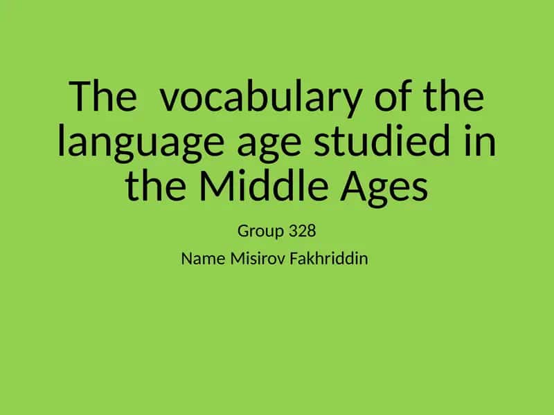 Middle English