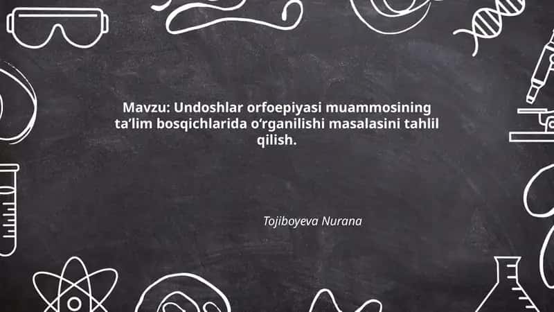 Undoshlar orfoepiyasi muammosi