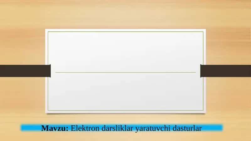 Elektron darsliklar yaratuvchi dasturlar