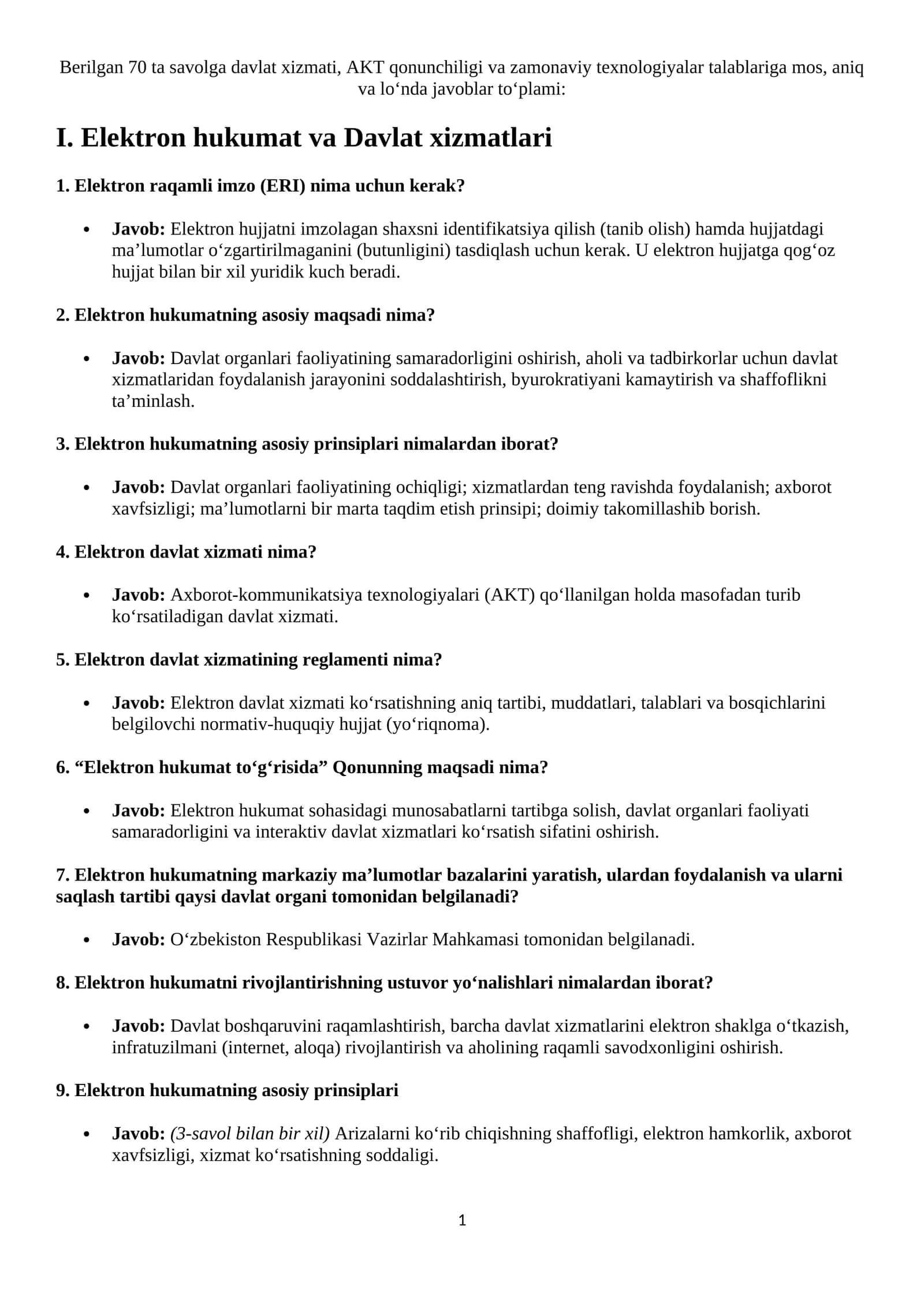 Agros 2026 suhbar salollari javoblari bilan (Axborot texnologiyalari va raqamlashtirish bo‘yicha bosh mutaxassisi)