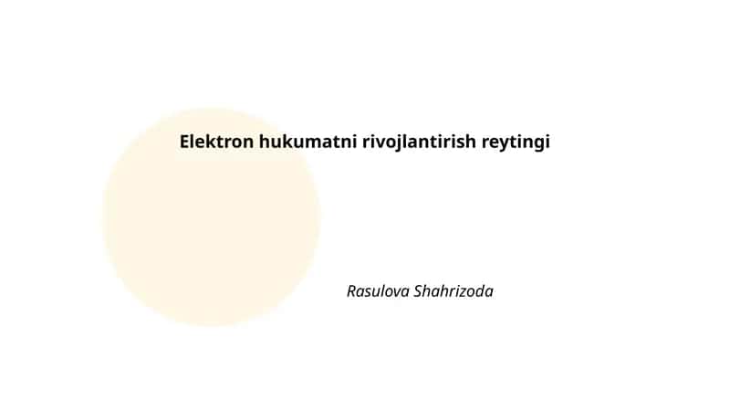 Elektron hukumatni rivojlantirish reytingi
