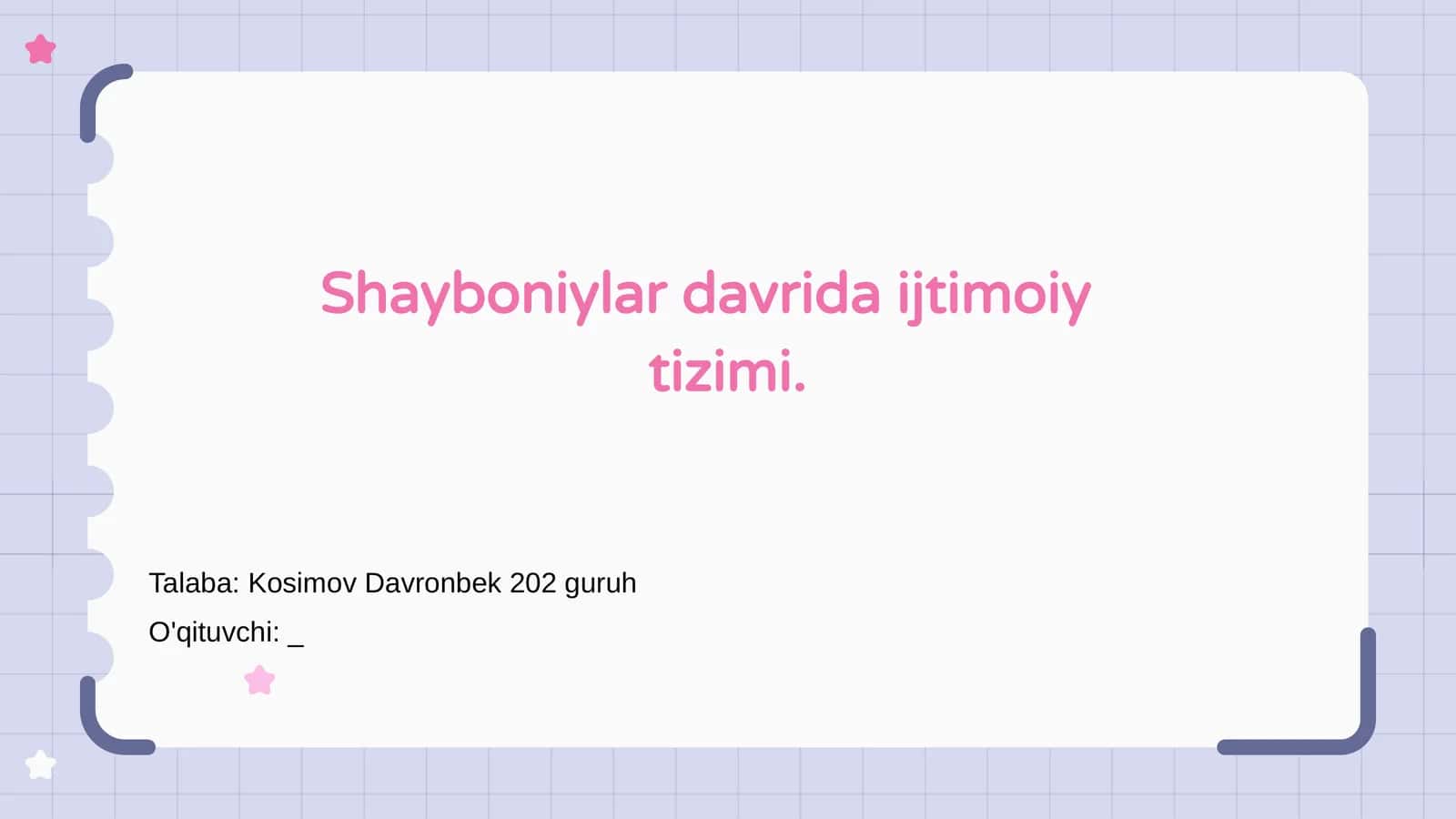 Shayboniylar davrida ijtimoiy tizim