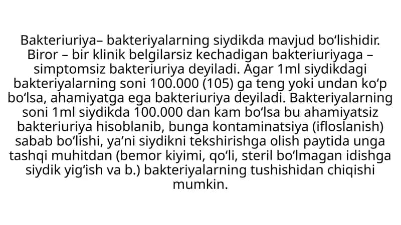 Bakteriuriya