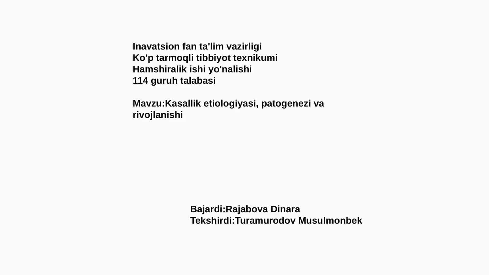 Ko'p tarmoqli tibbiyot texnikumi