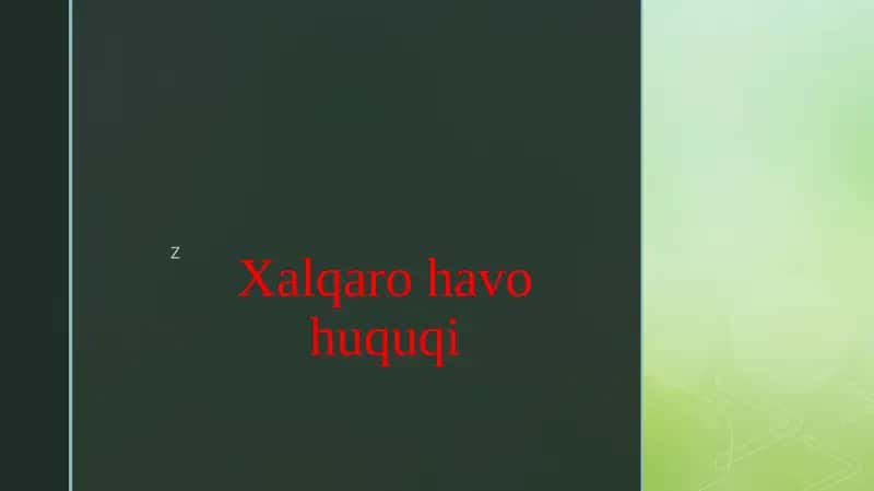 Xalqaro havo huquqi