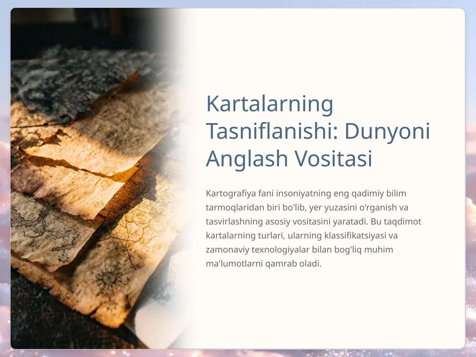 Kartalarning Tasniflanishi: Dunyoni Anglash Vositasi