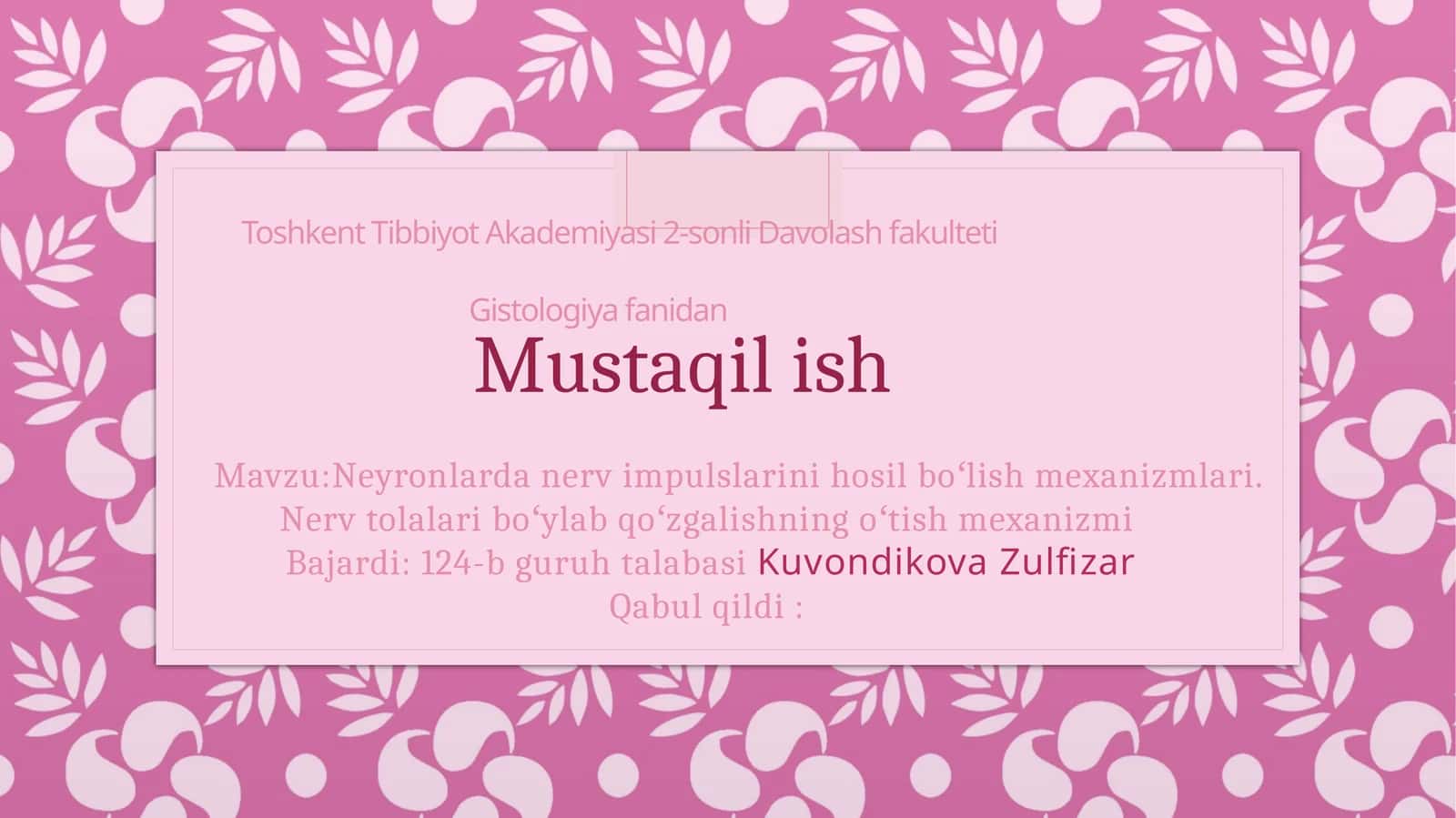 Neyronlardan ervimpulslarini hosil bo‘lish mexanizmlari