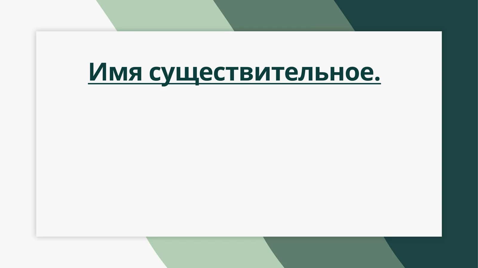 Имя существительное