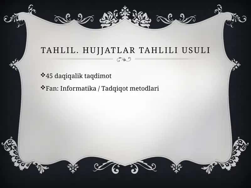 Hujjatlar tahlili usuli