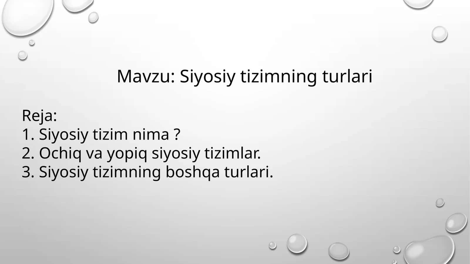 Siyosiy tizimning turlari