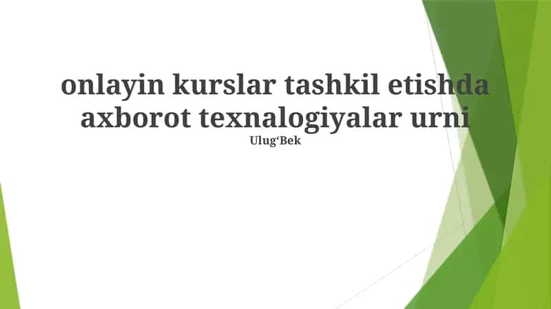 O'quv Materiallarini Yetkazish va Boshqarish
