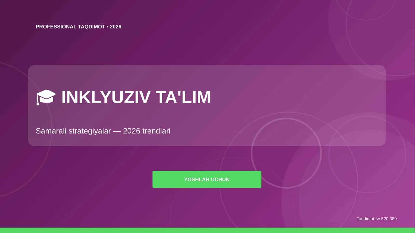 INKLYUZIV TA'LIM Samarali strategiyalar — 2026 trendlari