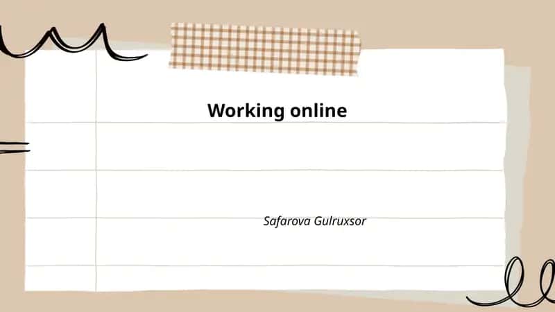 Working Online Strategies