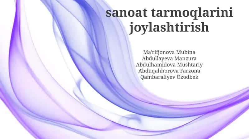 Sanoat tarmoqlarini joylashtirish