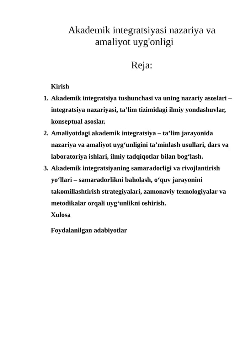 Akademik integratsiyasi nazariya va amaliyot uyg'onligi
