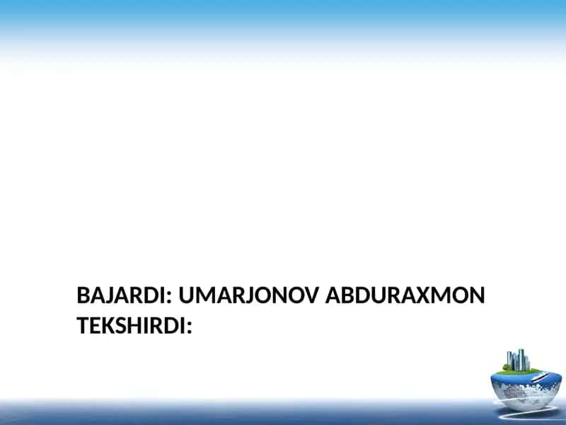 O'zbekistonning jahon iqtisodiyoti integratsiyalashuvi va tashqi iqtisodiy faoliyati
