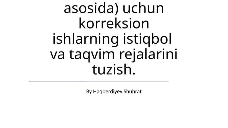 Koxlear implantli bolalar uchun korreksion ishlari