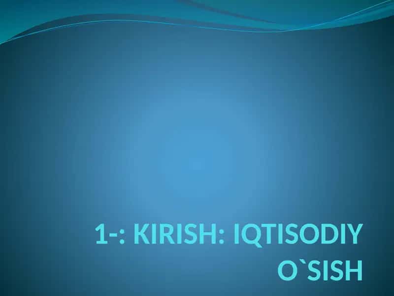 Iqtisodiy O'Sish
