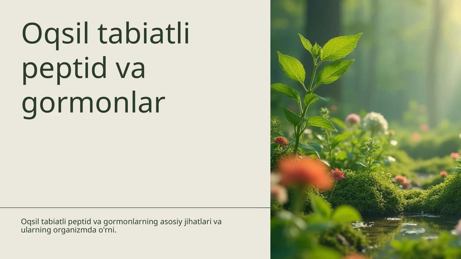 Oqsil tabiatli peptid va gormonlar