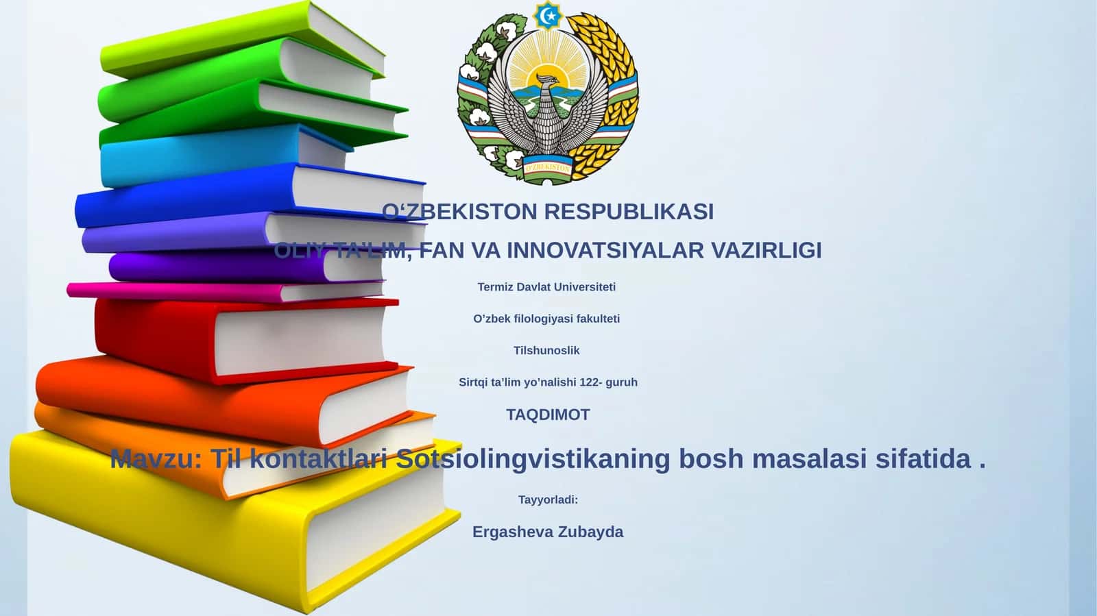 Til kontaktlari Sotsiolingvistikaning bosh masalasi sifatida
