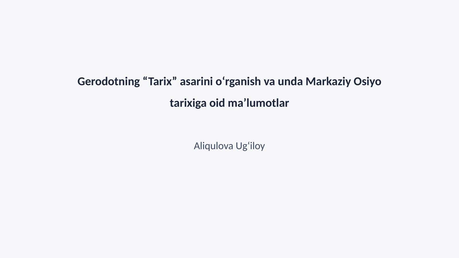 Gerodotning Tarix asari