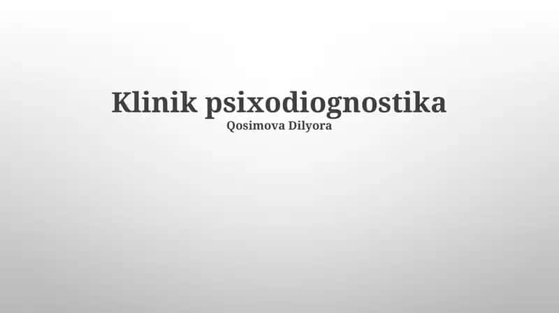 Klinik psixodiognostika