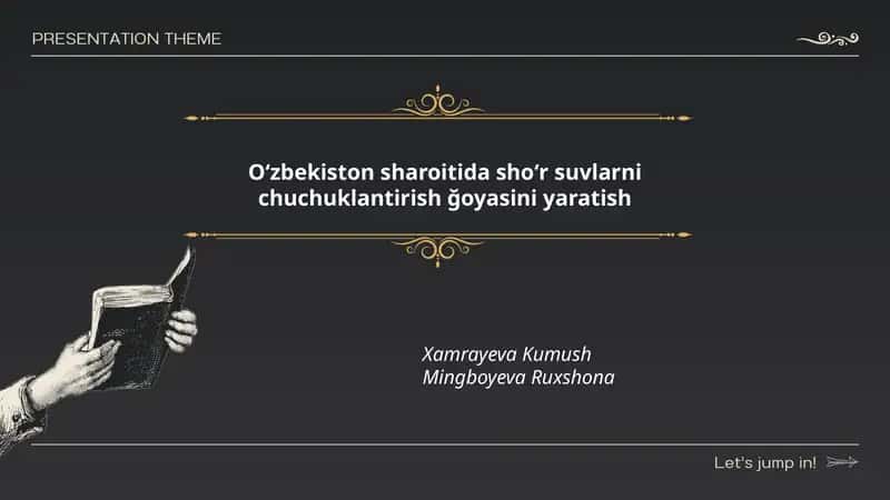 Oʻzbekiston sharoitida shoʻr suvlarni chuchuklantirish ğoyasini yaratish
