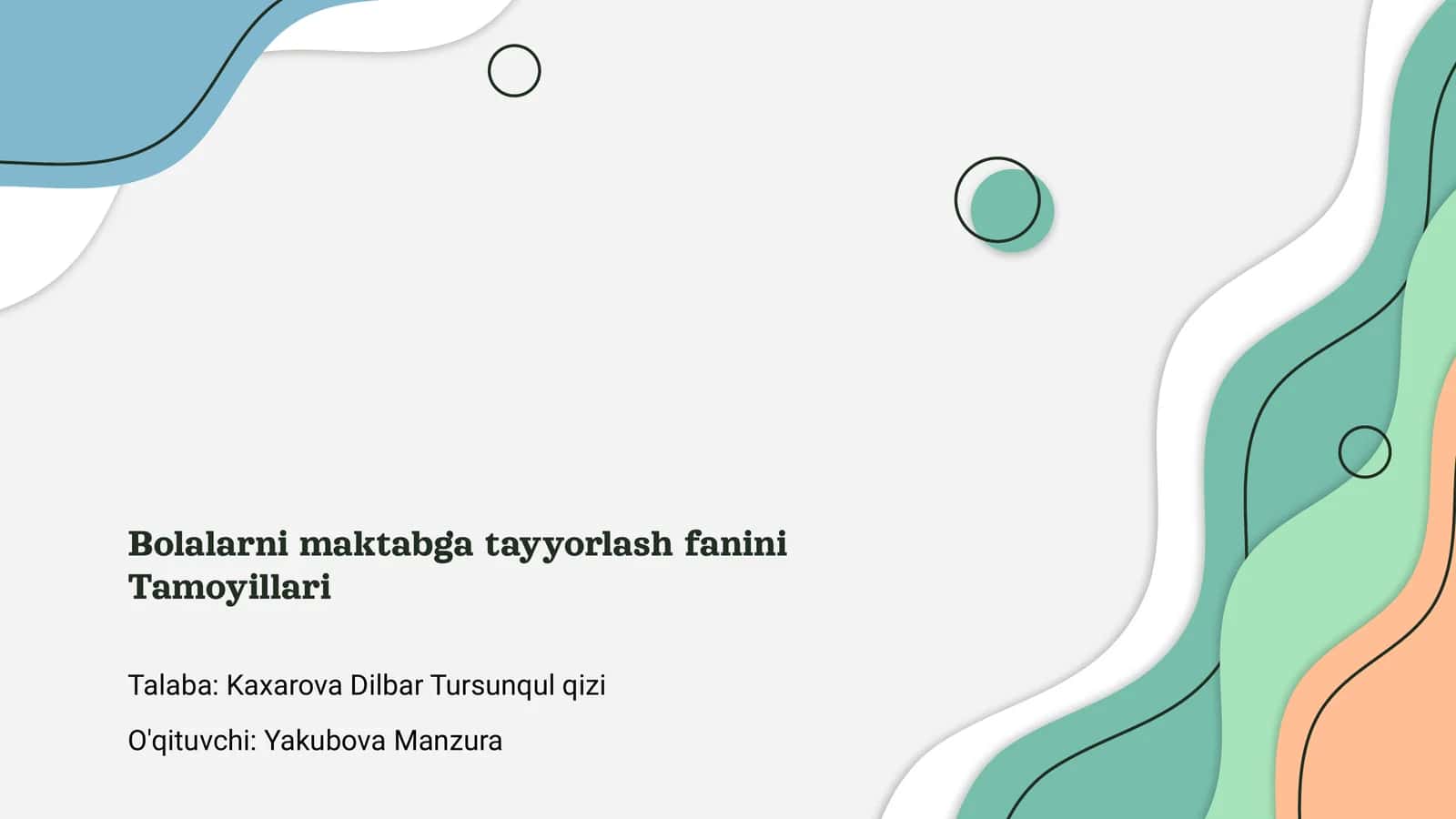 Bolalarni maktabga tayyorlash fanini