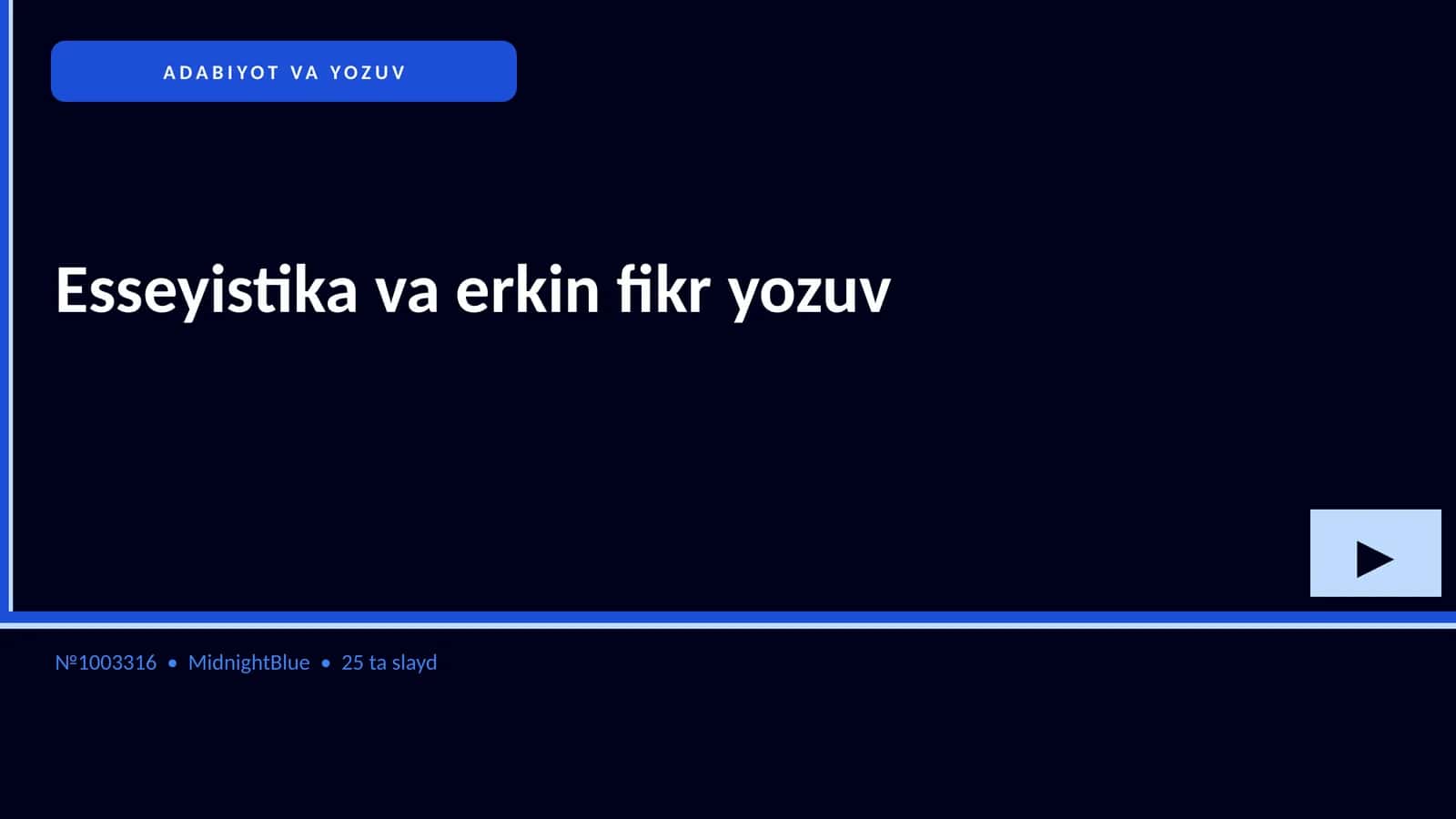 Esseyistika va erkin fikr yozuv