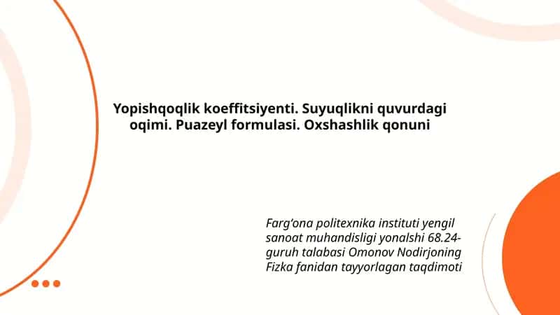 Fizika fanidan tayyorlagan taqdimoti