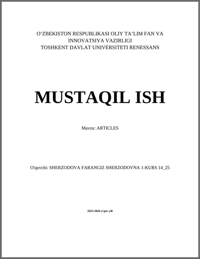 ARTICLES