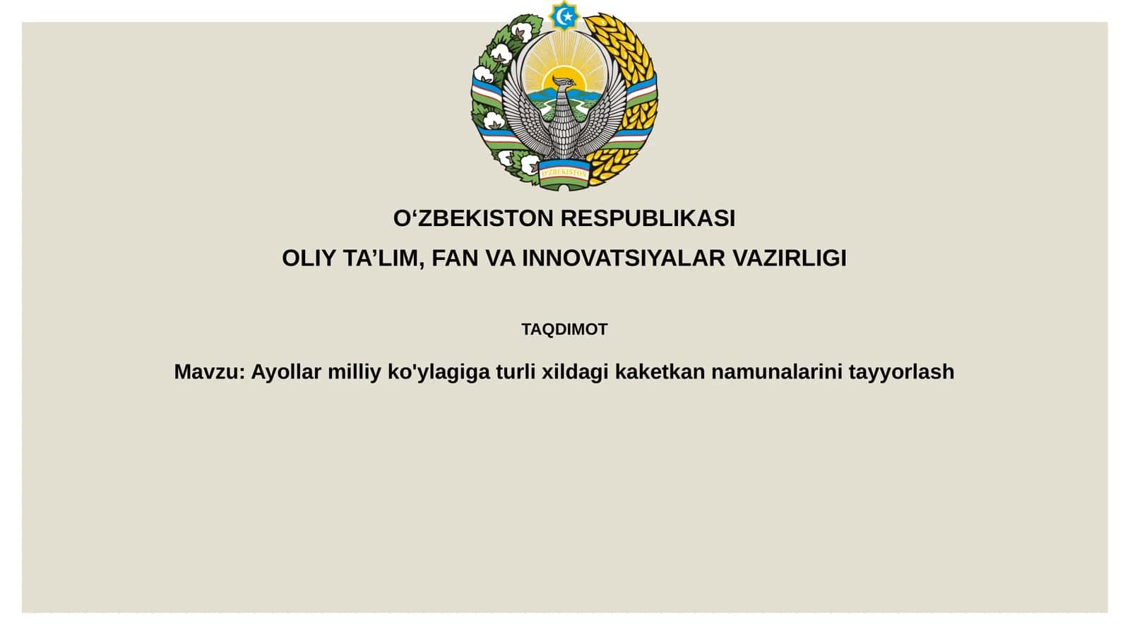 Ayollar milliy ko'ylagi turlarini xil kaketka namunalarini tayyorlash