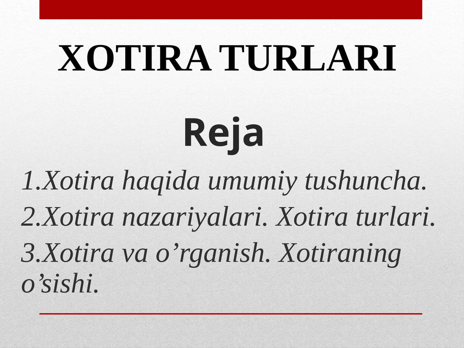 Xotira turlari