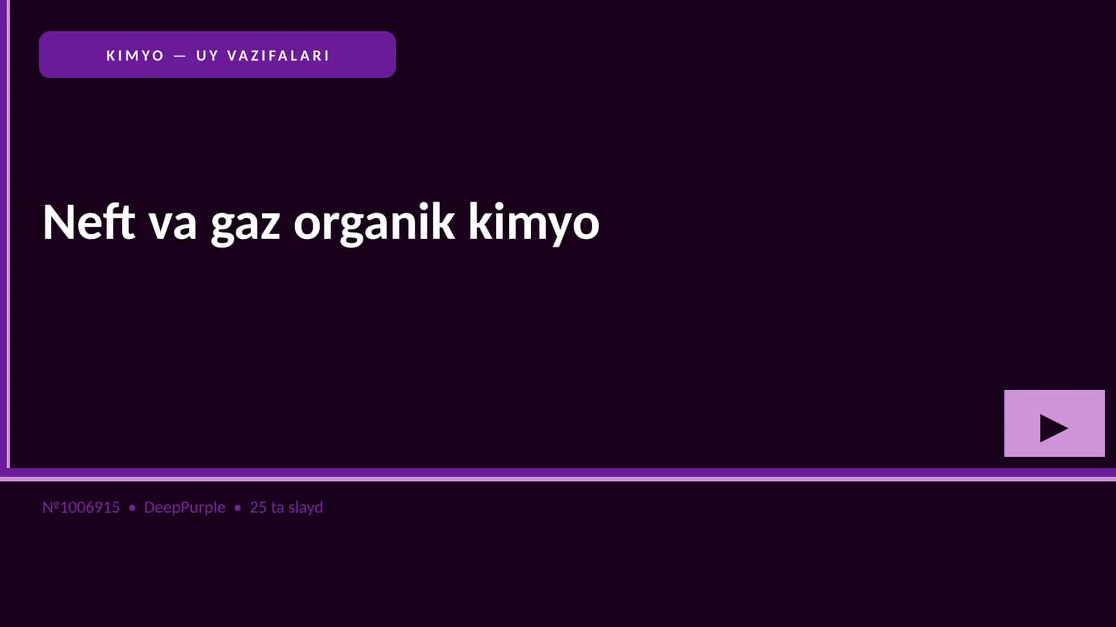 Neft va gaz organik kimyo