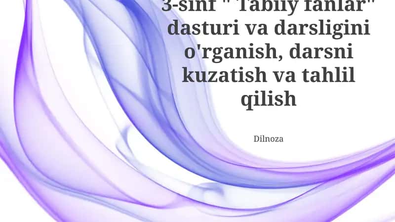 3-sinf "Tabiiy fanlar" dasturi va darsligi