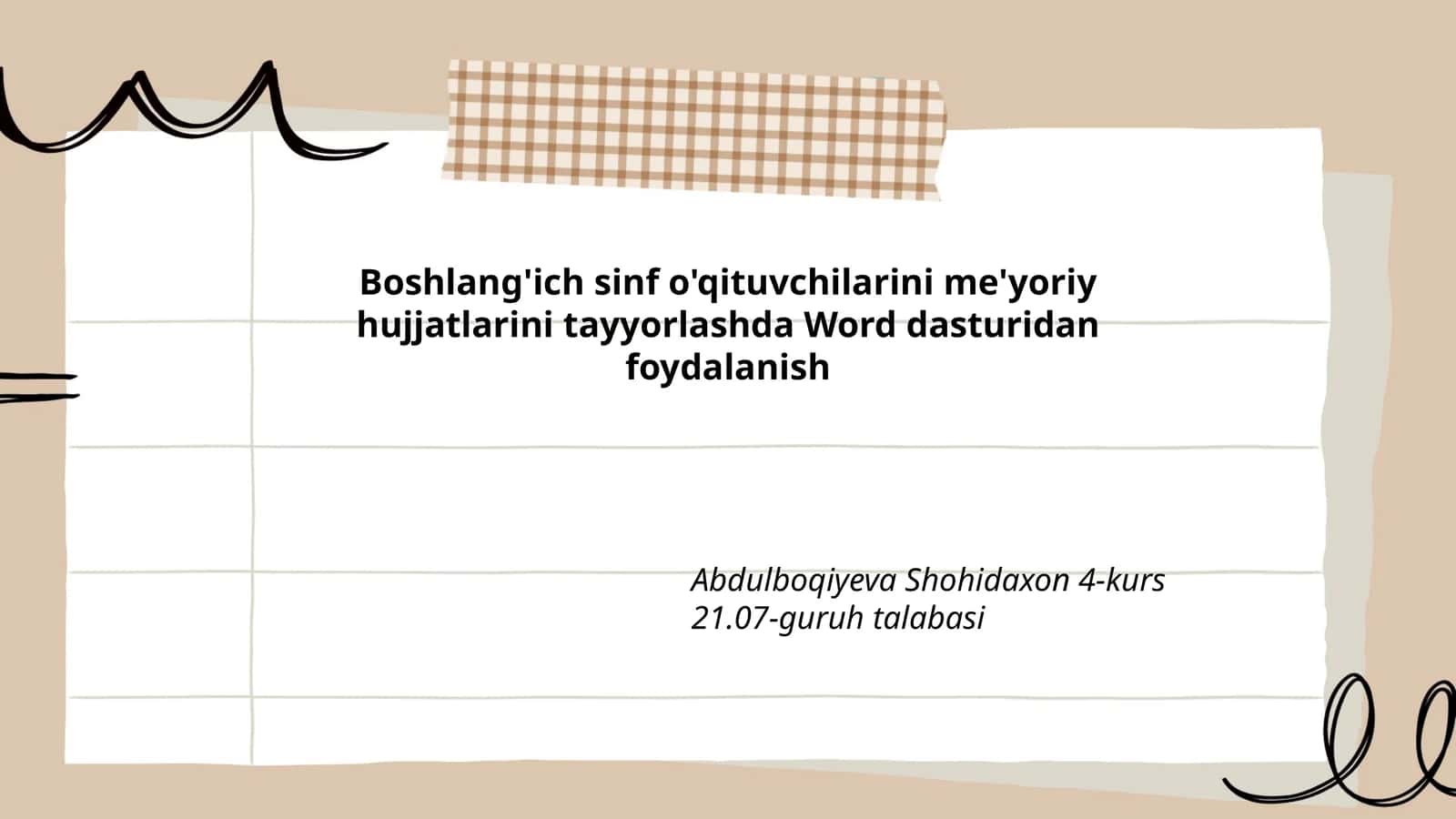 Boshlang'ich sinf o'qituvchilarini me'yoriy hujjatlarini tayyorlashda Word dasturidan foydalanish