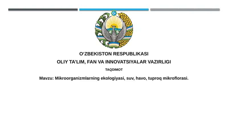 Mikroorganizmlar Ekologiyasi