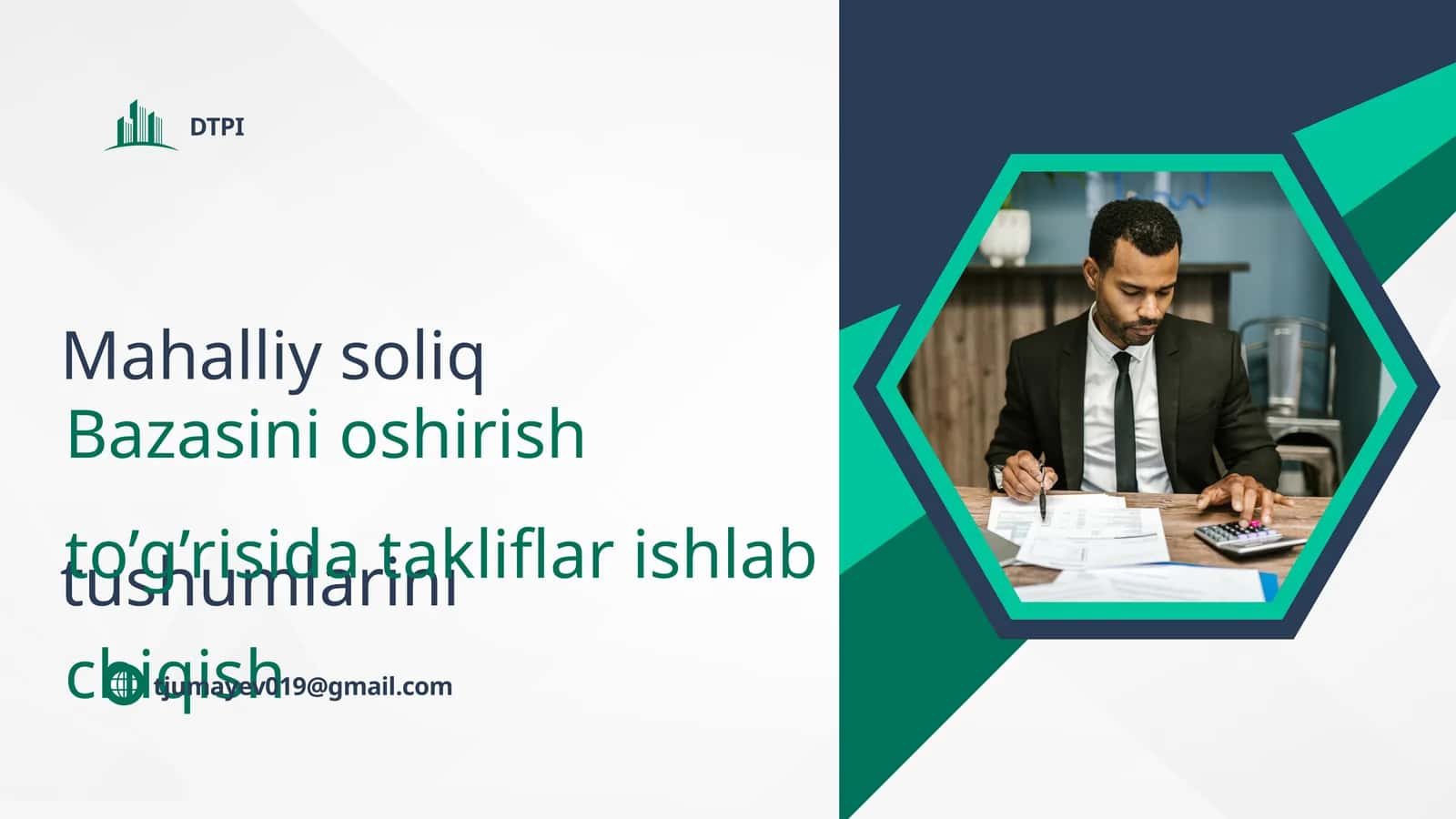 Mahalliy soliq tushumlarini Bazasini oshirish to’g’risida takliflar ishlab chiqish