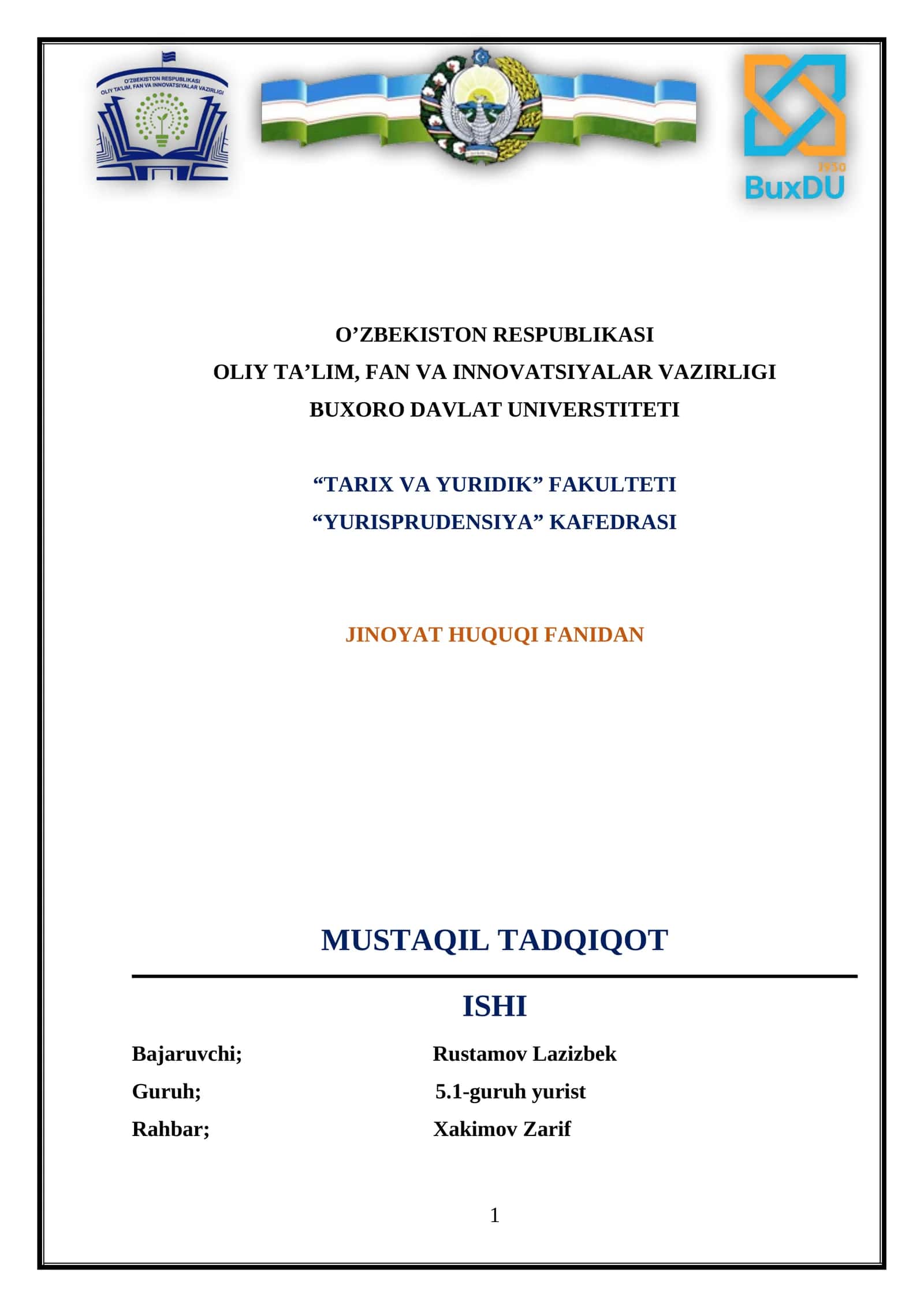 Shaxsning ozodligi, sha’ni va qadr-qimmatiga qarshi jinoyatlar tizimi tahlili
